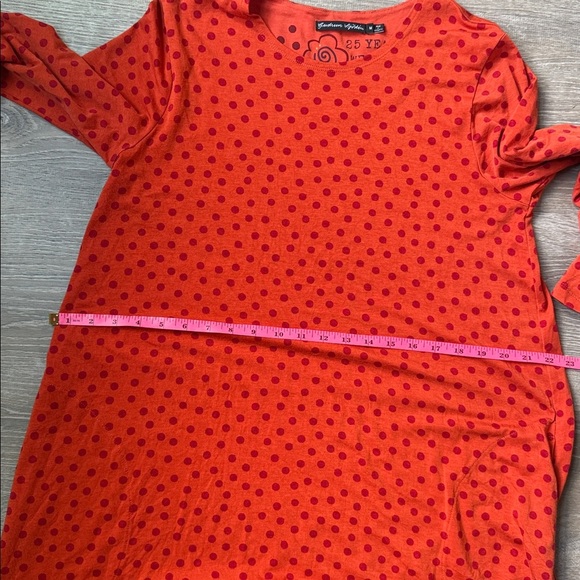 GUDRUN Sjoden JULIET tunic-dress POLKA DOT ORANGE Medium - Picture 12 of 13